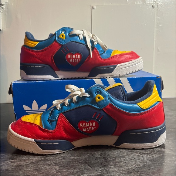 Adidas Rivalry X Human Made Red, Yellow, and Blue Sneakers - Picture 4 of 5